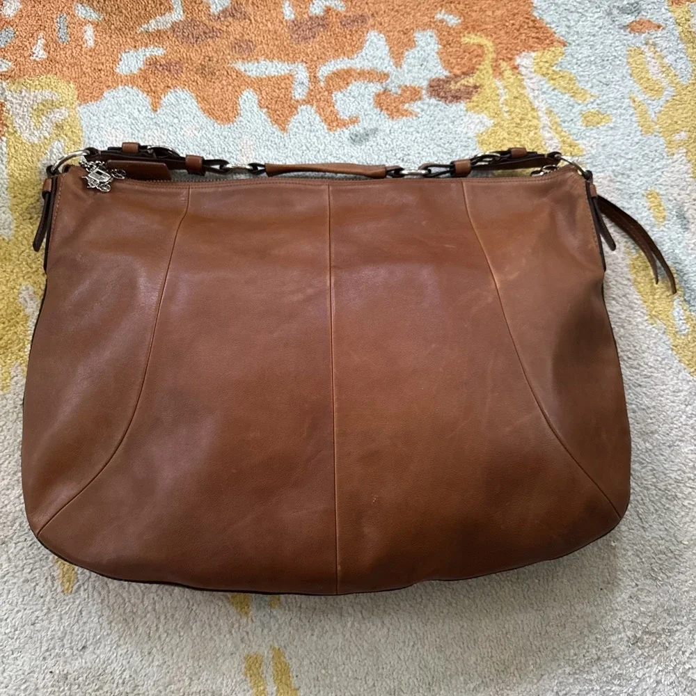 Vintage '08 Coach Soho Pleated Brown Leather Large Hobo Shoulder Bag Purse 12685